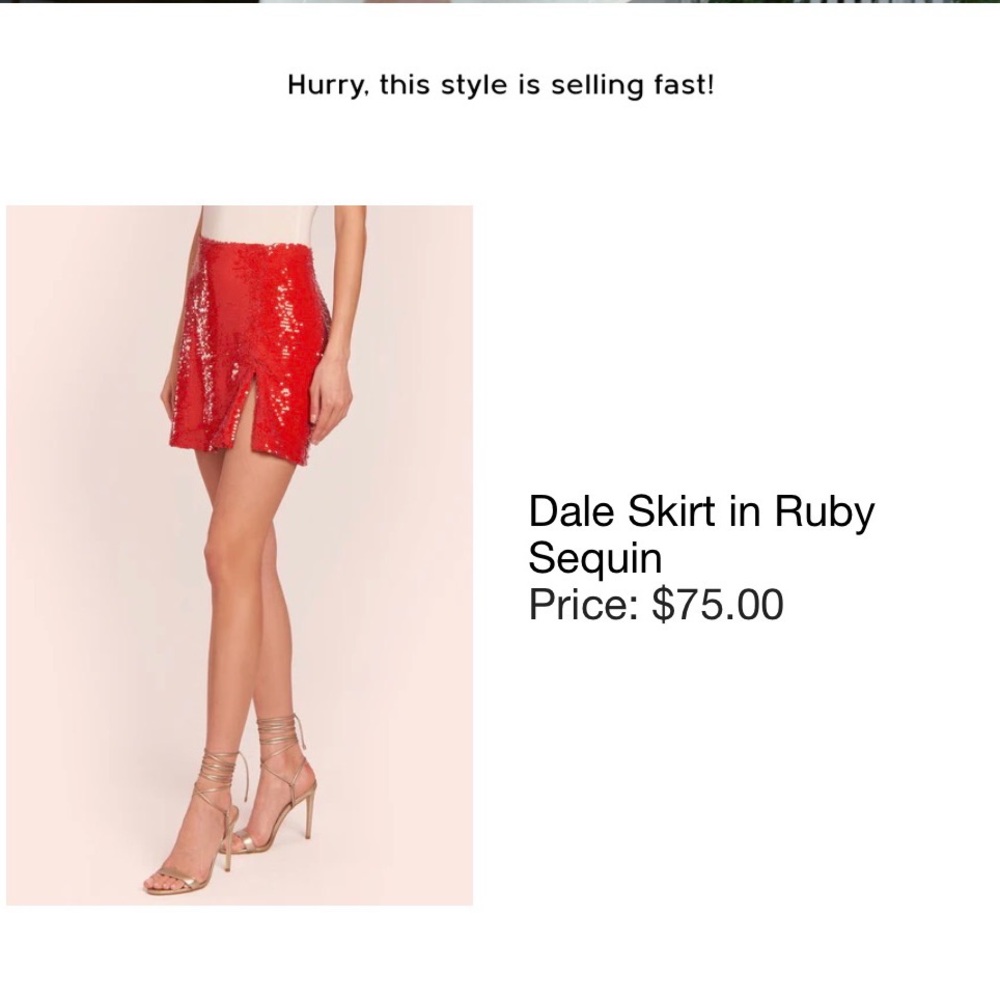 Amanda Uprichard Red Sequin Mini Skirt